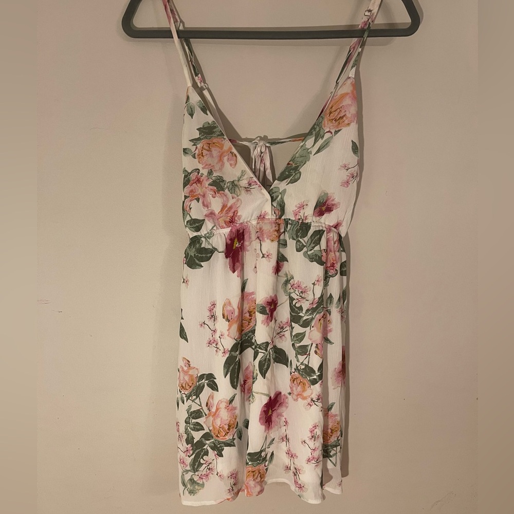 Tobi Pink and Green Floral Dress